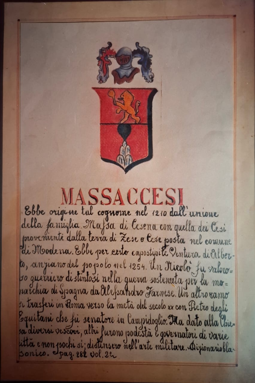 Escudo heráldico original de los Massacesi